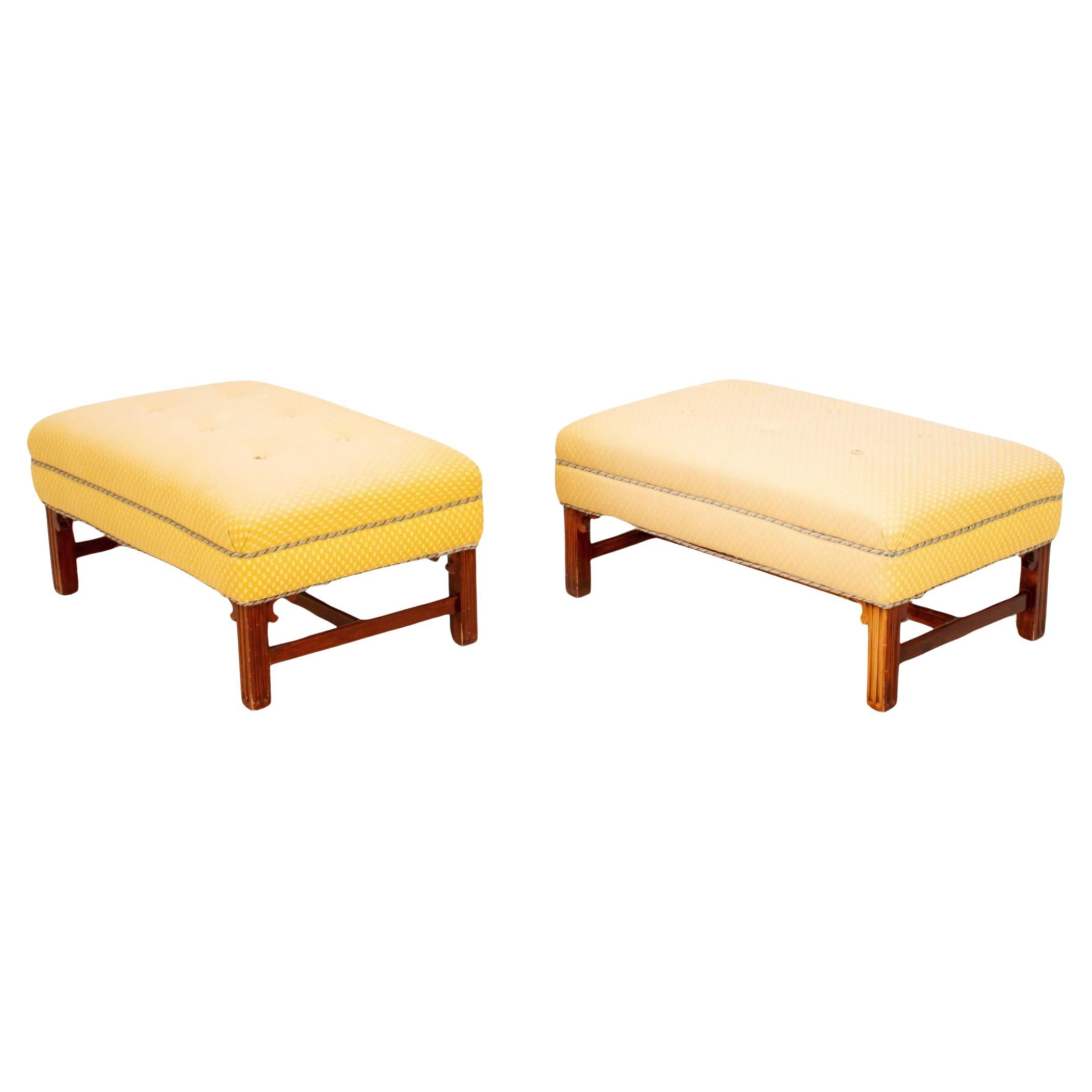 Chinese Chippendale Style Benches, Pair