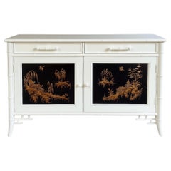 Chinese Chippendale Style Chinoiserie Faux Bamboo Cabinet By Century Furniture