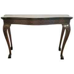 Antique Chinese Chippendale Style Console Table with Hoof Feet
