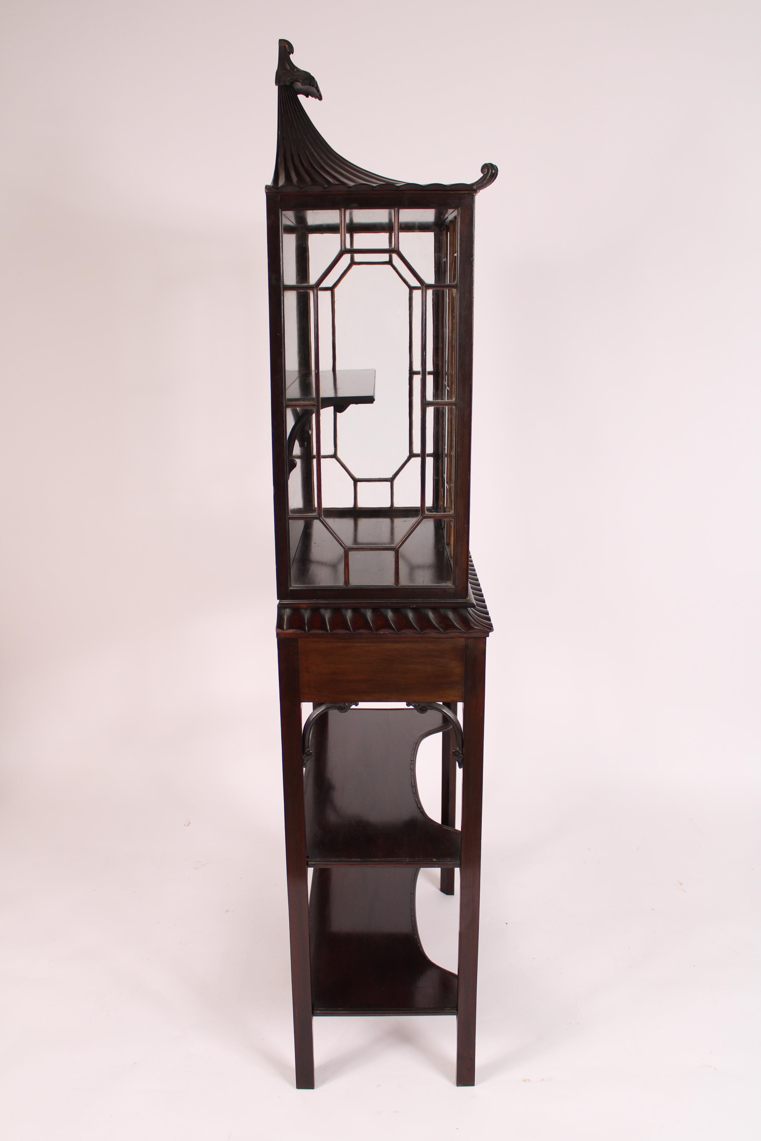 Early 20th Century Chinese Chippendale Style Display Cabinet For Sale