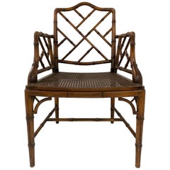 Chinese Chippendale Style Faux Bamboo Armchair