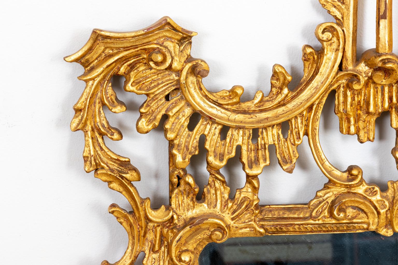 Chinese Chippendale Style Gilt and Gesso Mirror 1