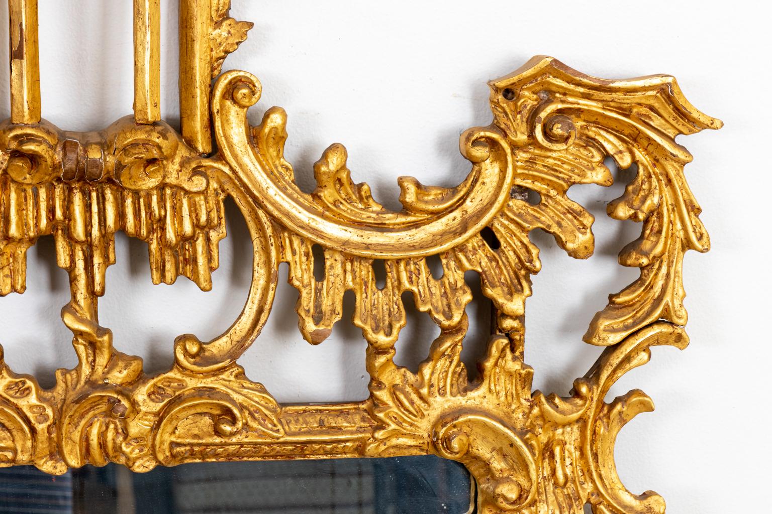 Chinese Chippendale Style Gilt and Gesso Mirror 3