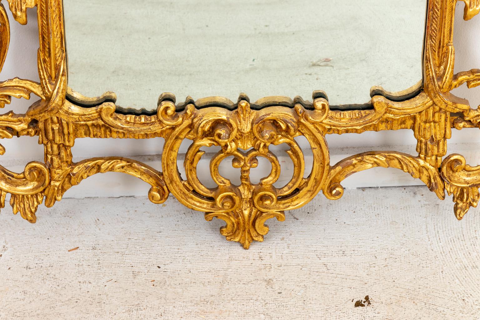 Chinese Chippendale Style Gilt and Gesso Mirror 4