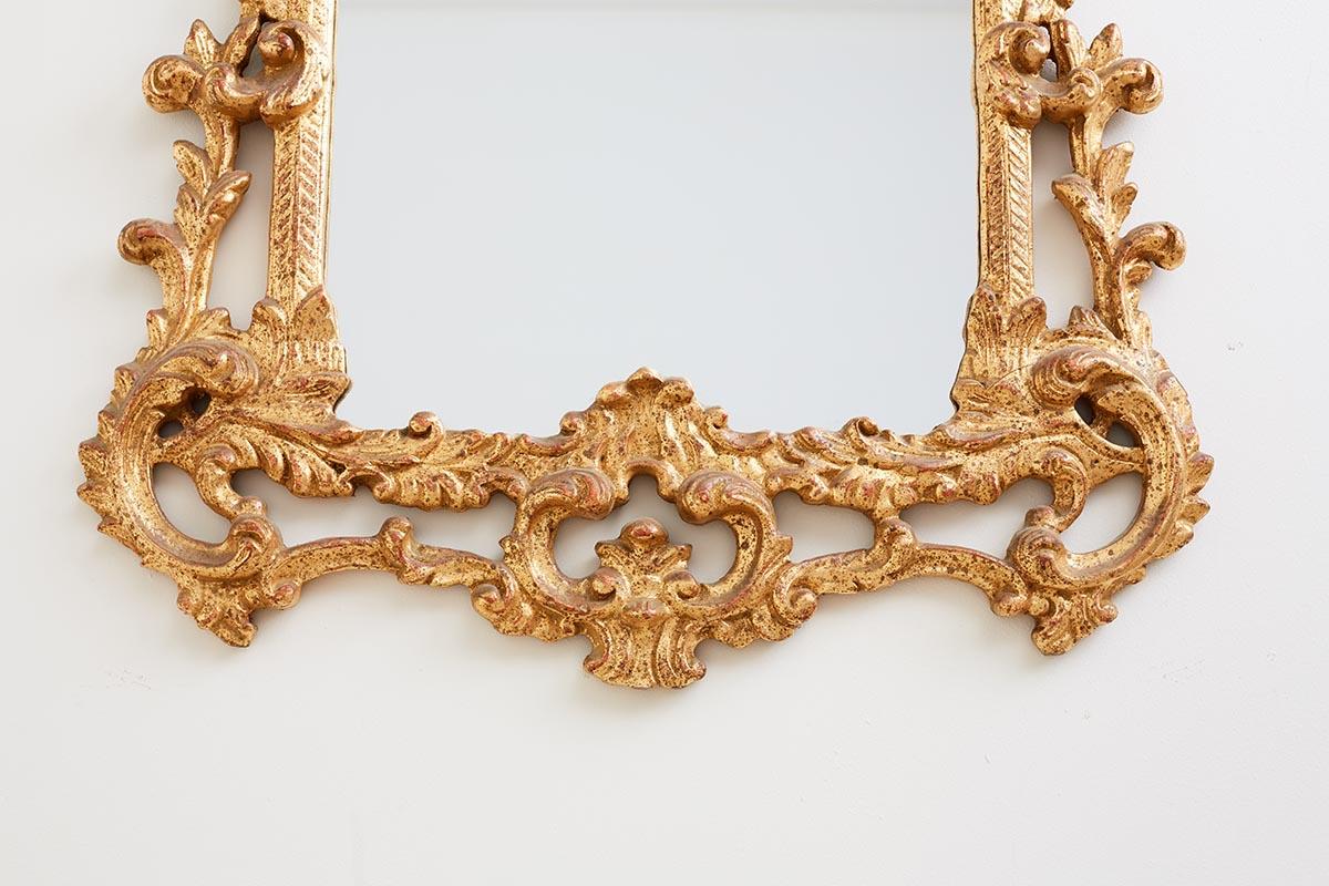 Chinese Chippendale Style Gilt Pagoda Mirror with Hoho Birds 6