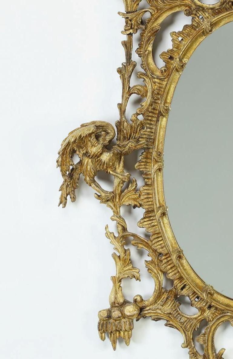 Chinese Chippendale Style Gilt Wood Mirror In Good Condition In New York, NY