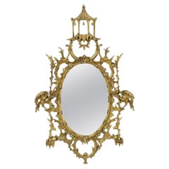 Chinese Chippendale Style Gilt Wood Mirror