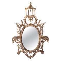 Chinese Chippendale Style Gilt Wood Mirror