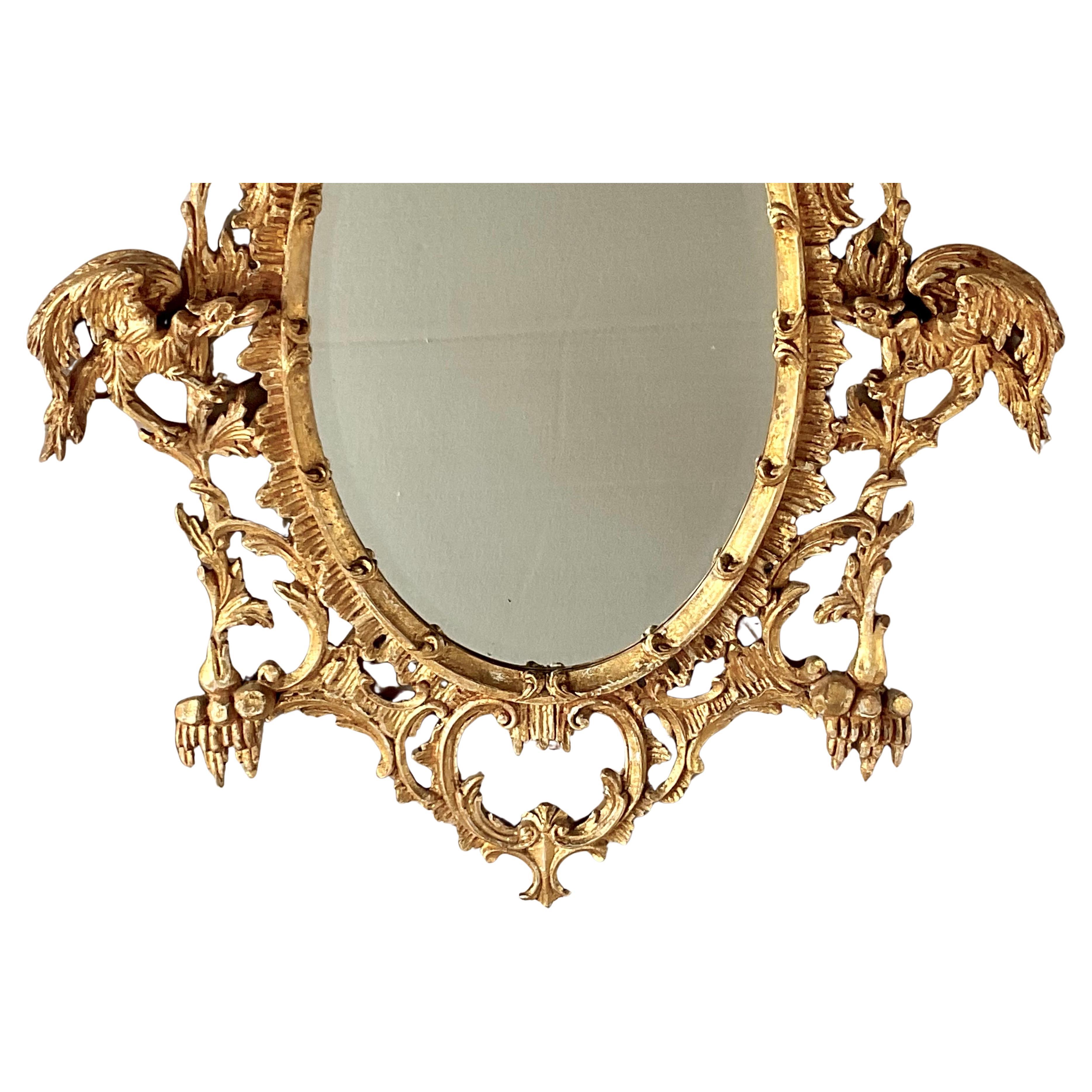 Italiano Specchio cinese in legno dorato in stile Chippendale in vendita