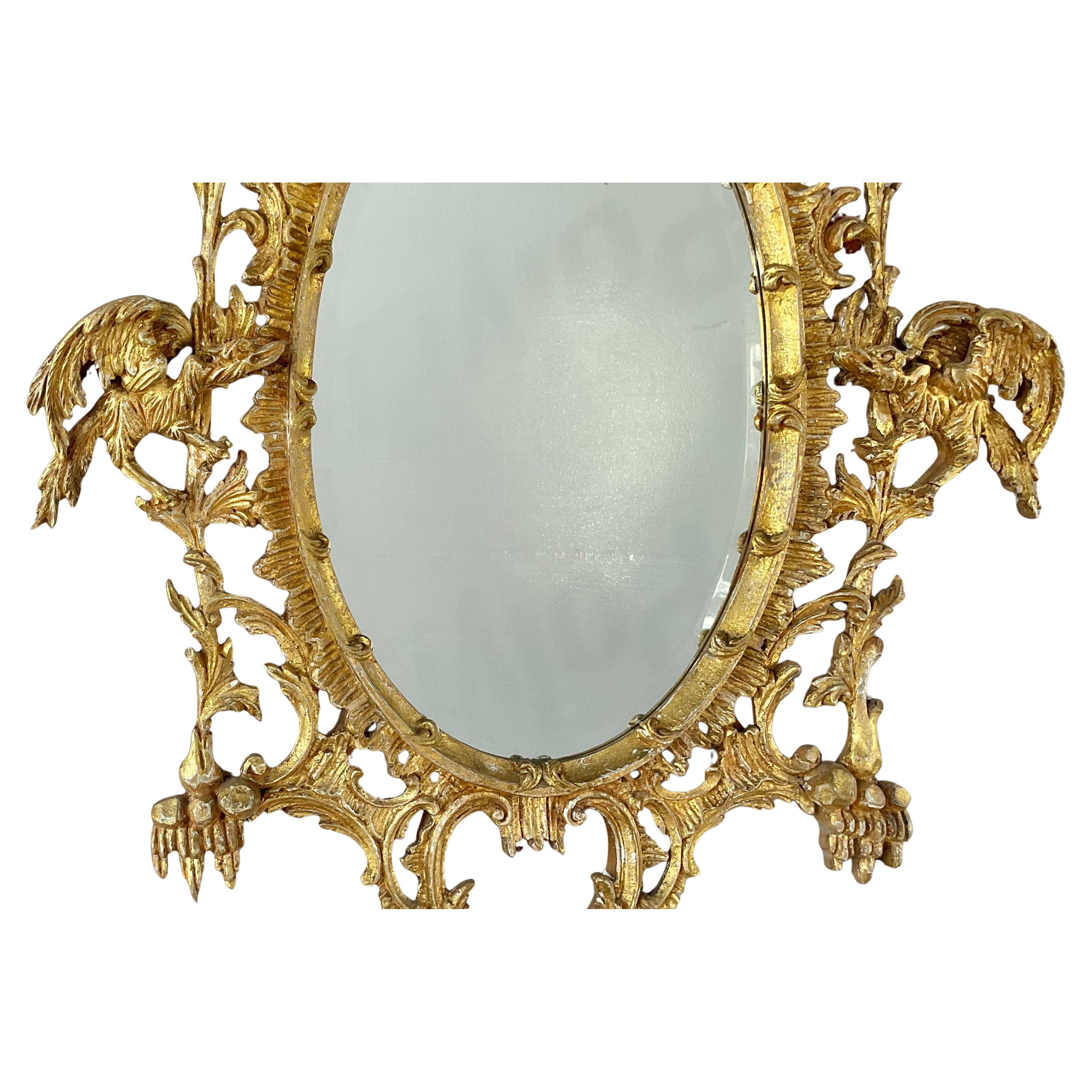 Dorato Specchio cinese in legno dorato in stile Chippendale