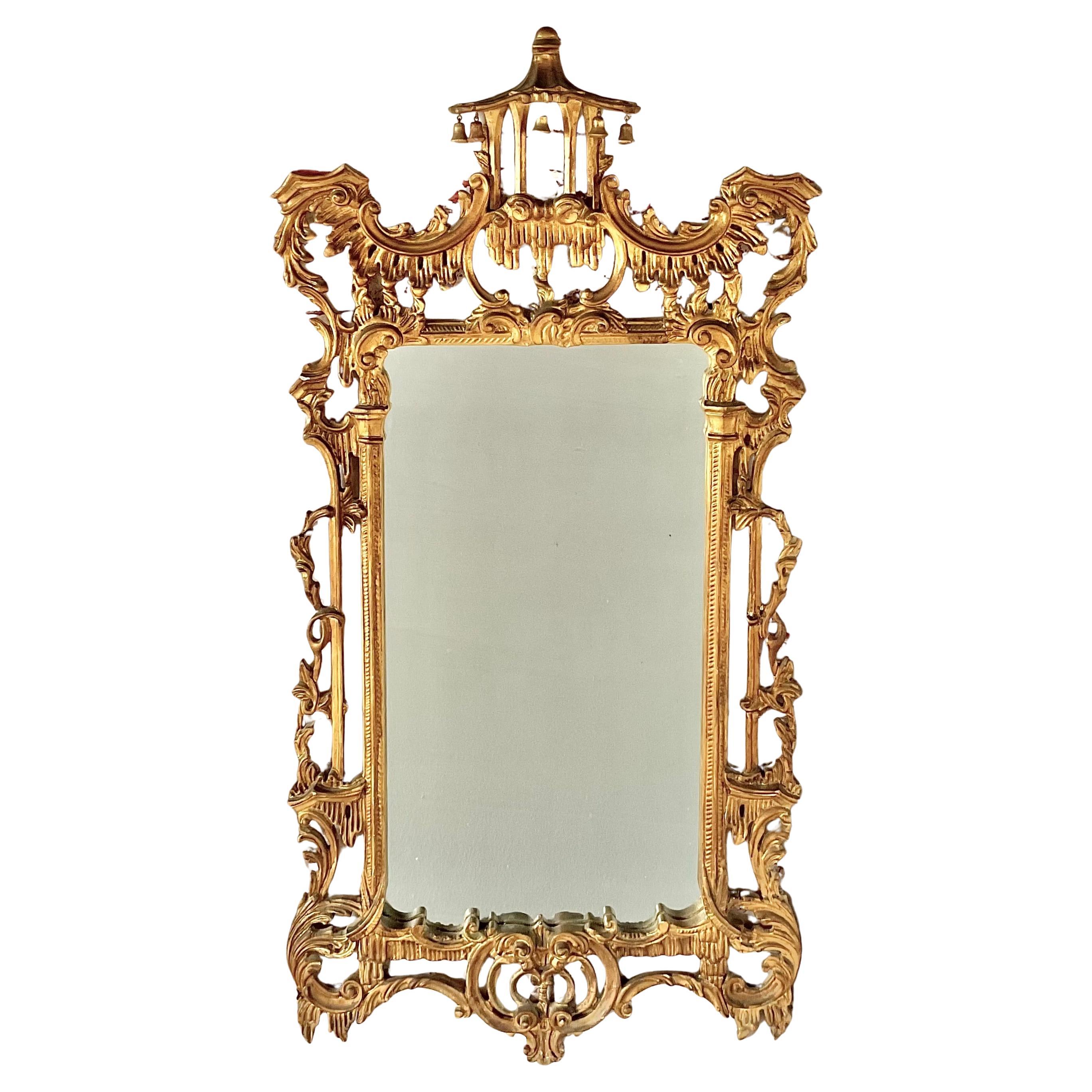 Miroir chinois de style Chippendale en bois doré en vente 3