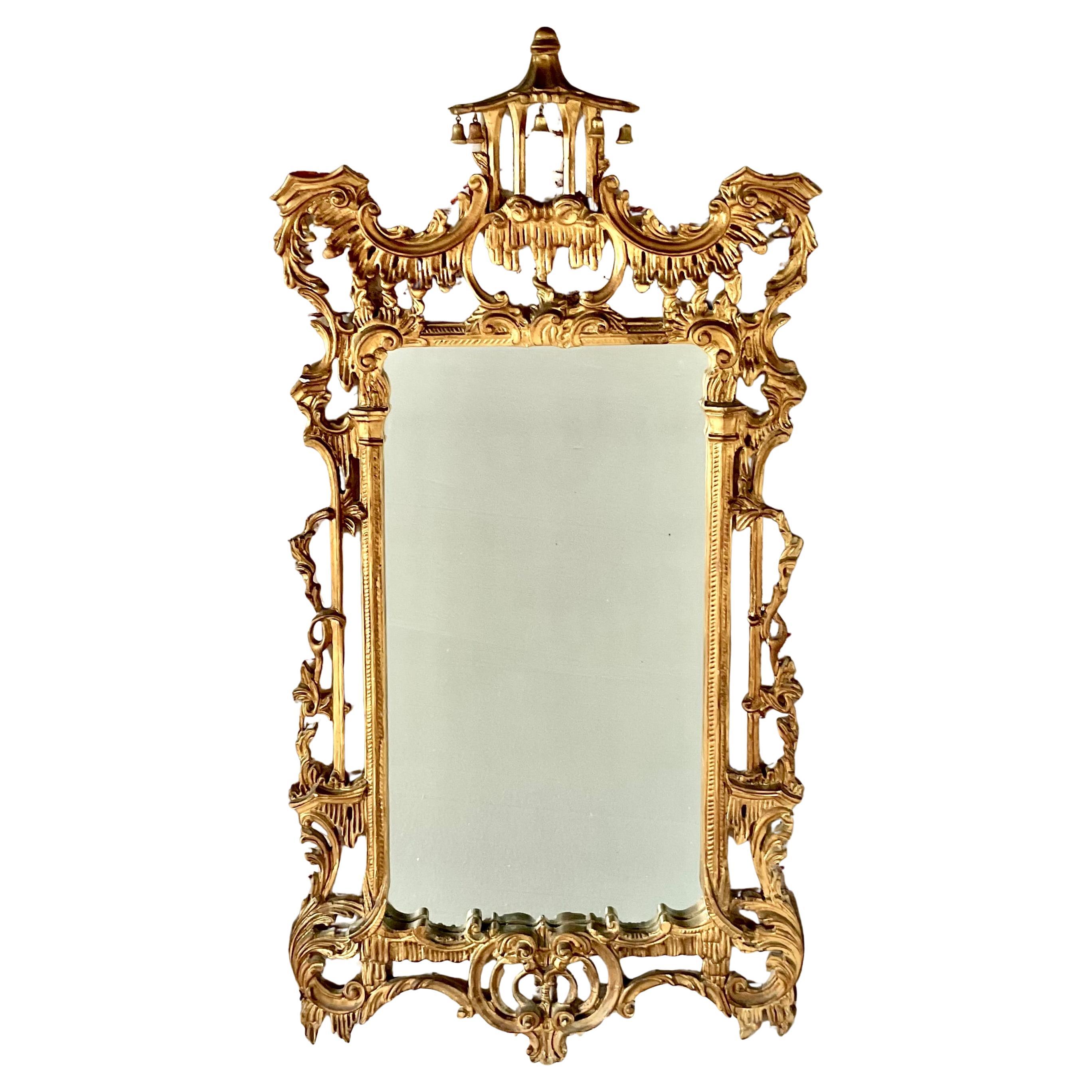 Chinese Chippendale Style Giltwood Mirror