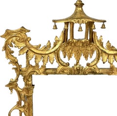 Chinese Chippendale Style Giltwood Pagoda Form Mirror