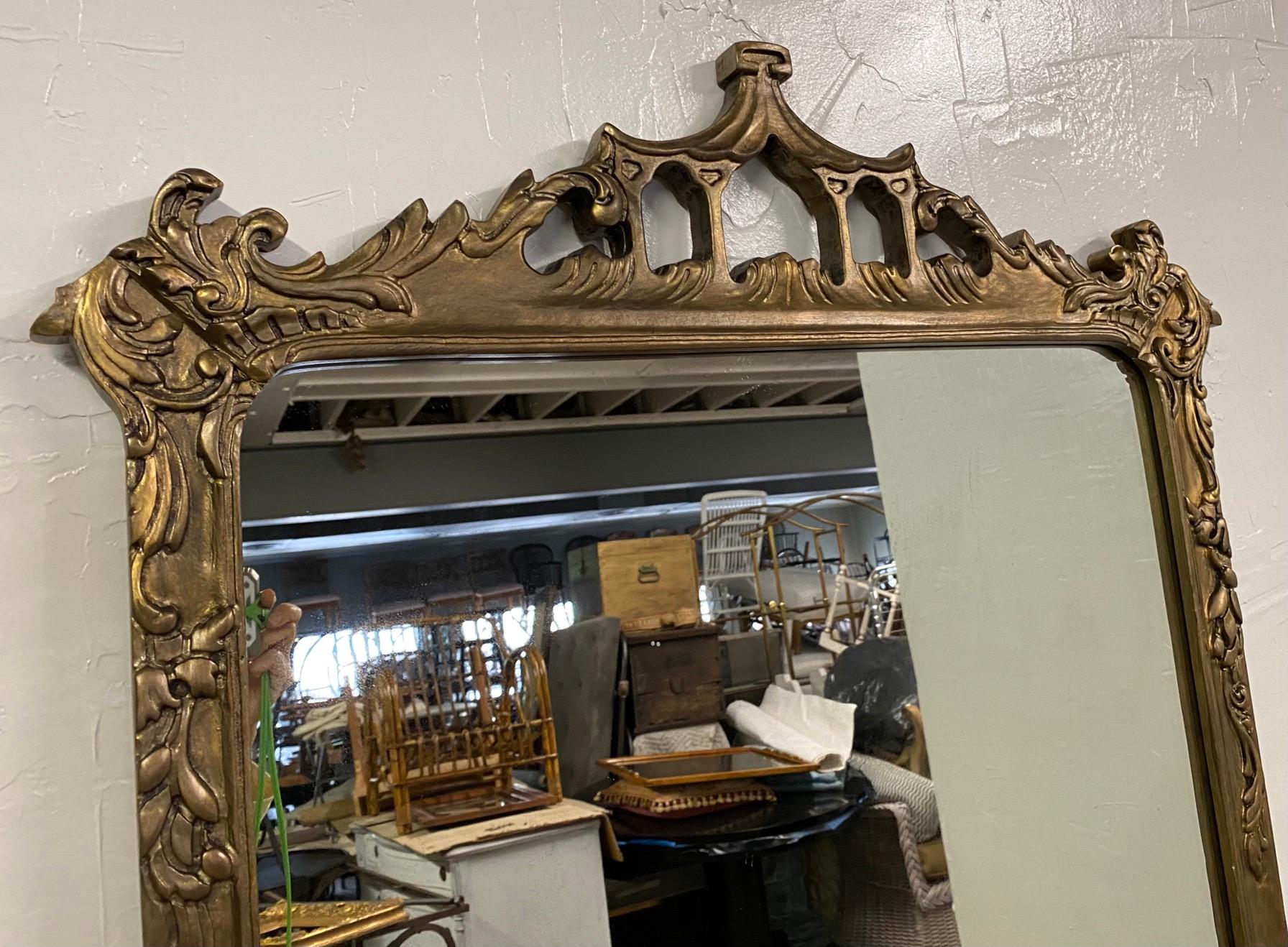 Europeo Specchio cinese in stile Chippendale in oro 
