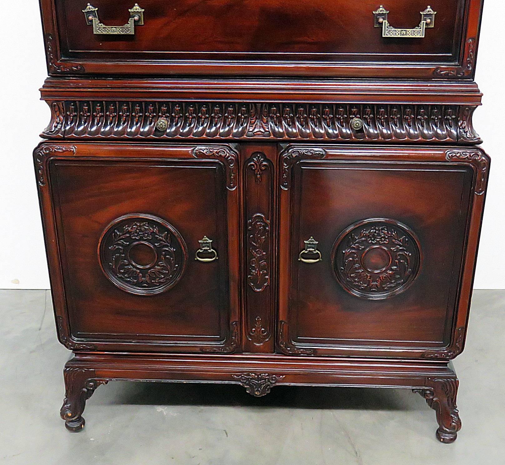 20th Century Chinese Chippendale Style Highboy