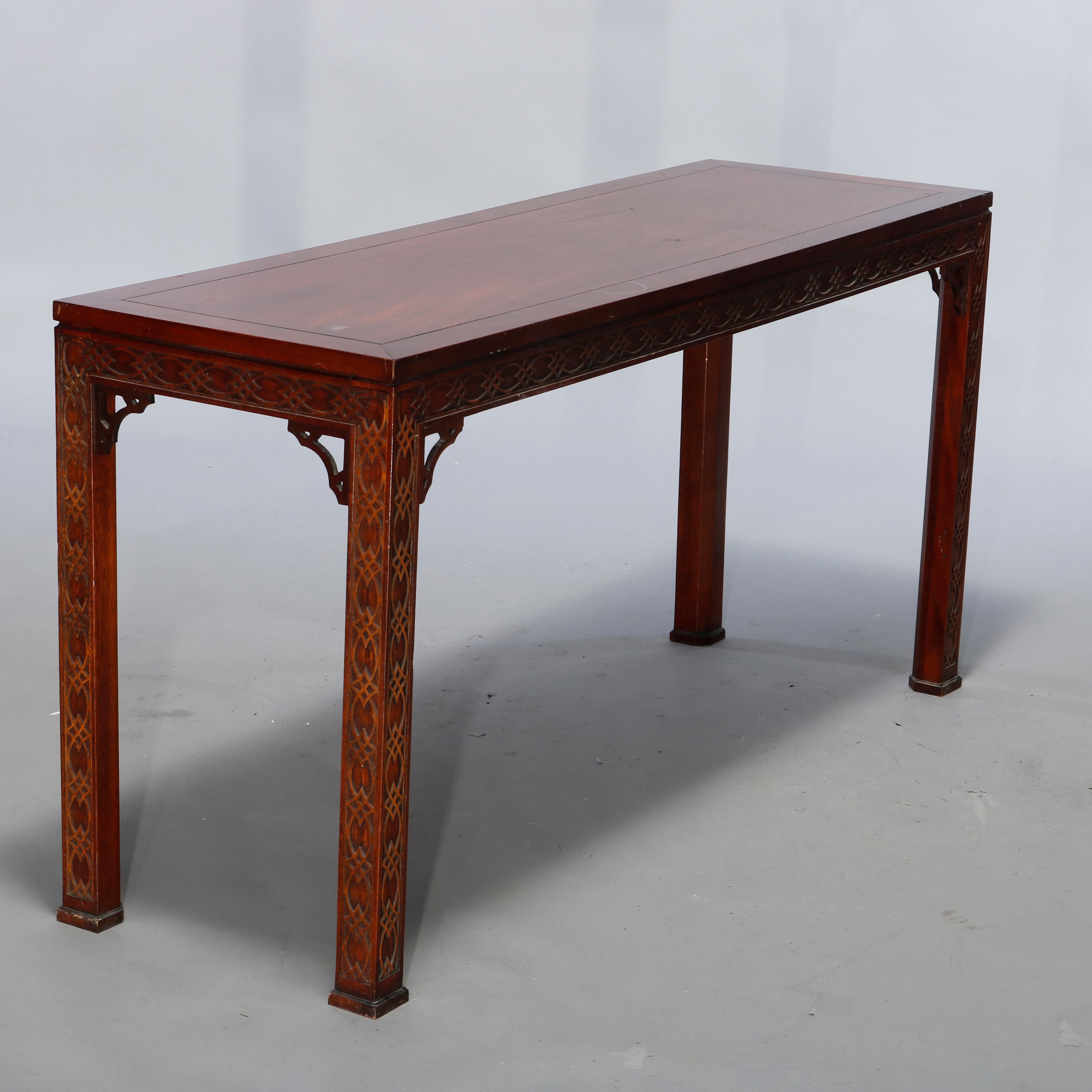 Chinese Chippendale Style Kindel Mahogany Sofa Table, 20th Century 11