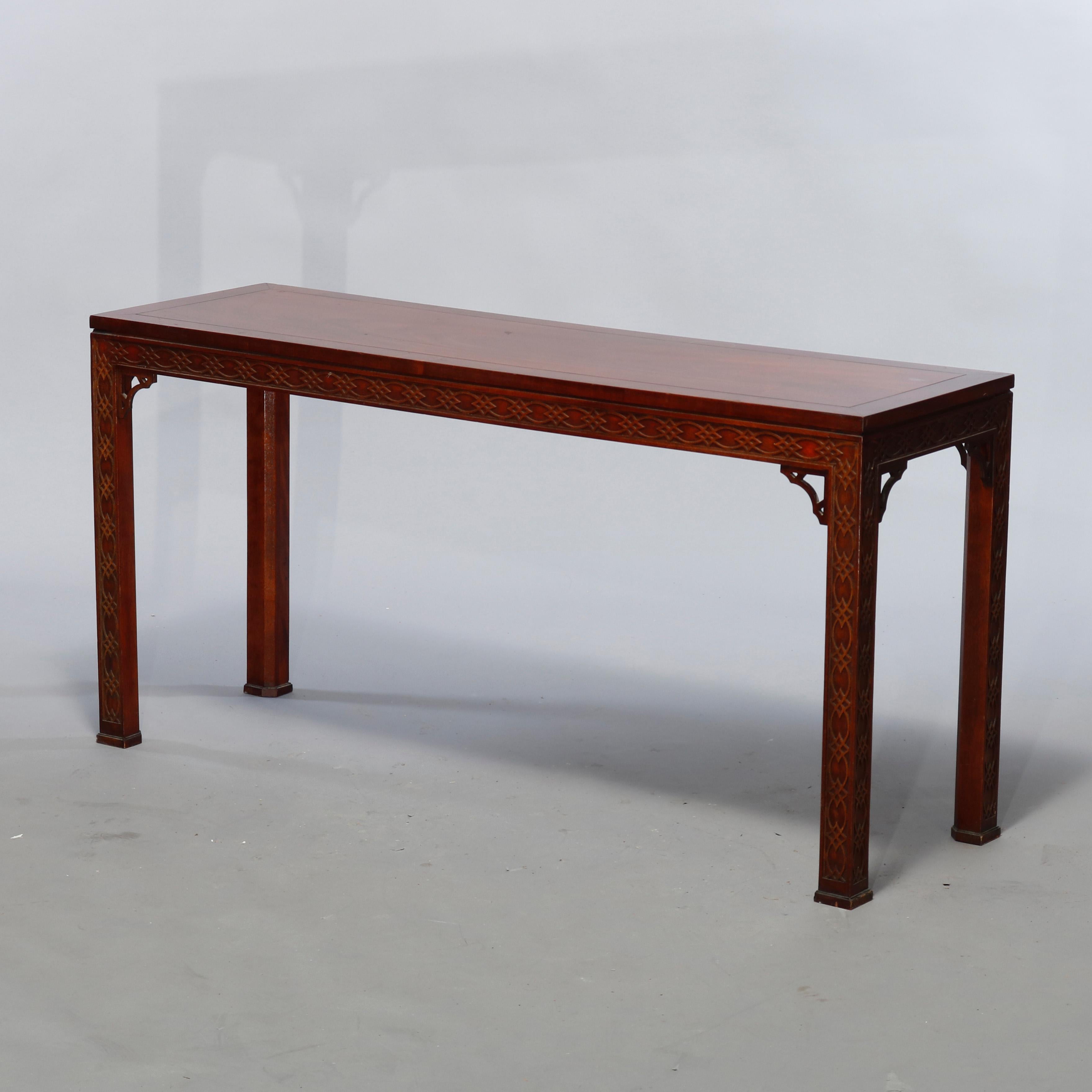 Chinese Chippendale Style Kindel Mahogany Sofa Table, 20th Century 13