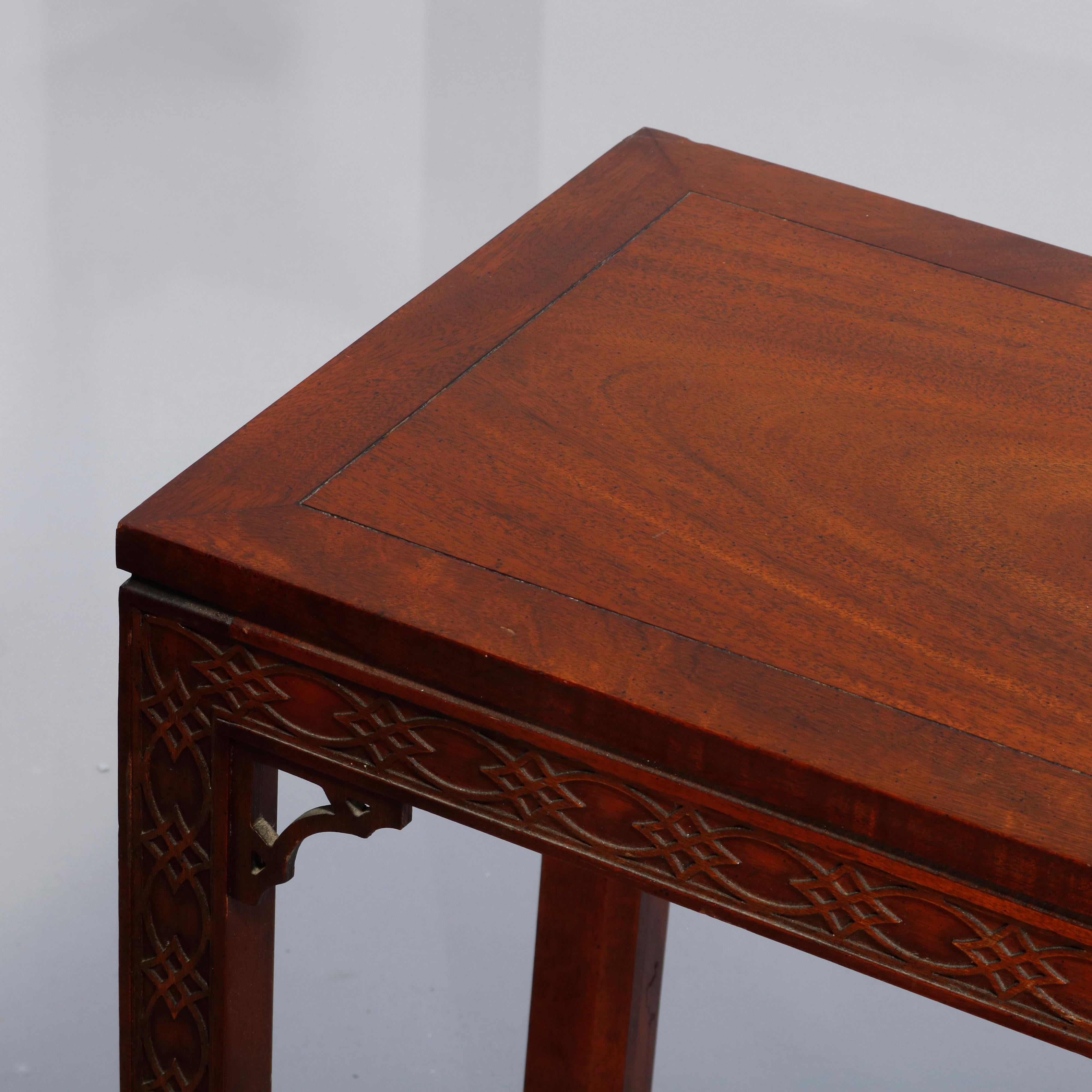 Chinese Chippendale Style Kindel Mahogany Sofa Table, 20th Century 2