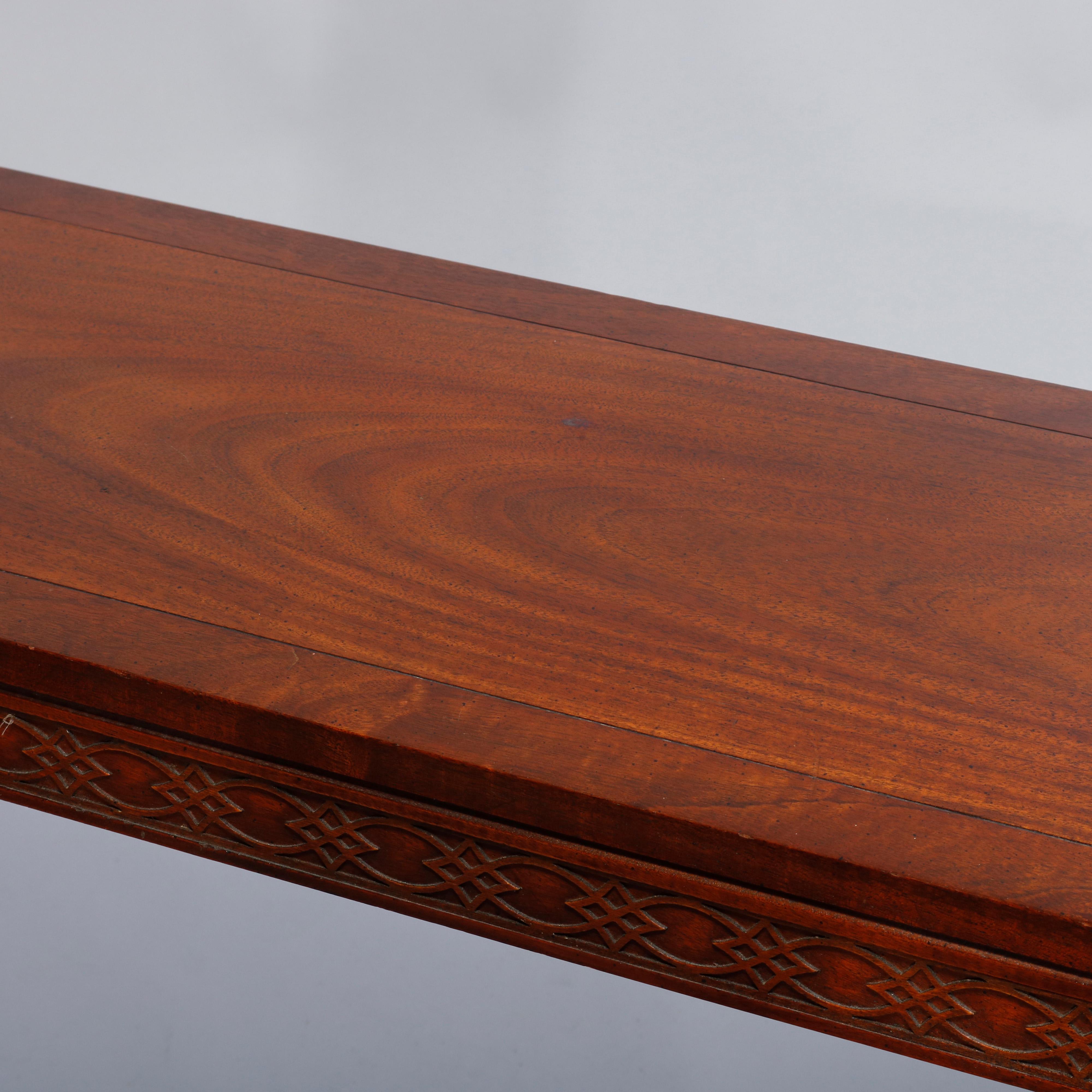Chinese Chippendale Style Kindel Mahogany Sofa Table, 20th Century 3