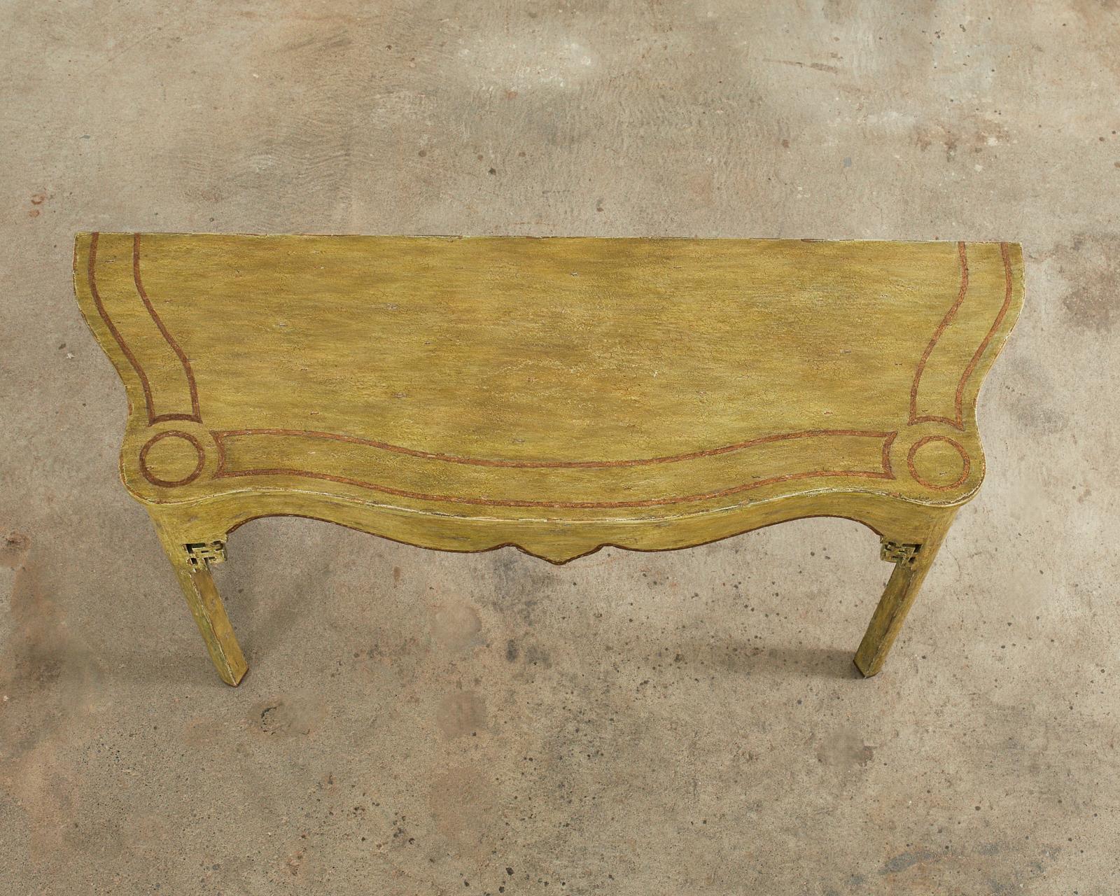 20th Century Chinese Chippendale Style Lacquered Console by Minton-Spidell