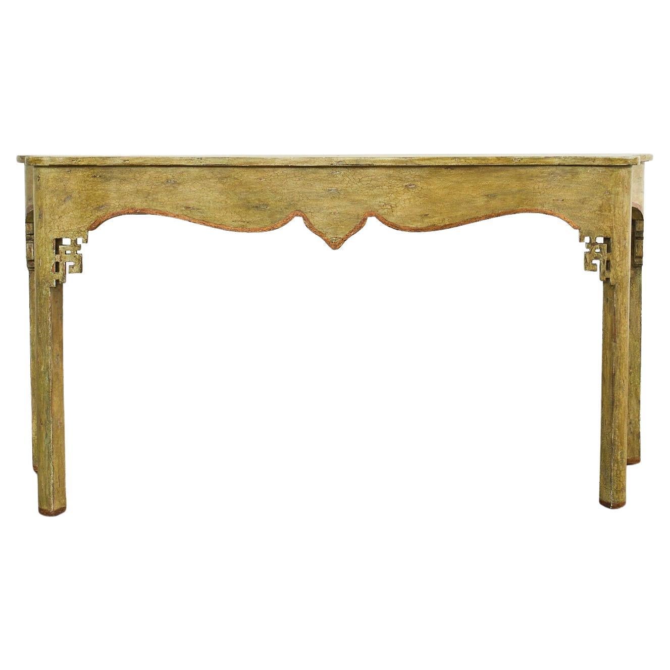 Chinese Chippendale Style Lacquered Console by Minton-Spidell