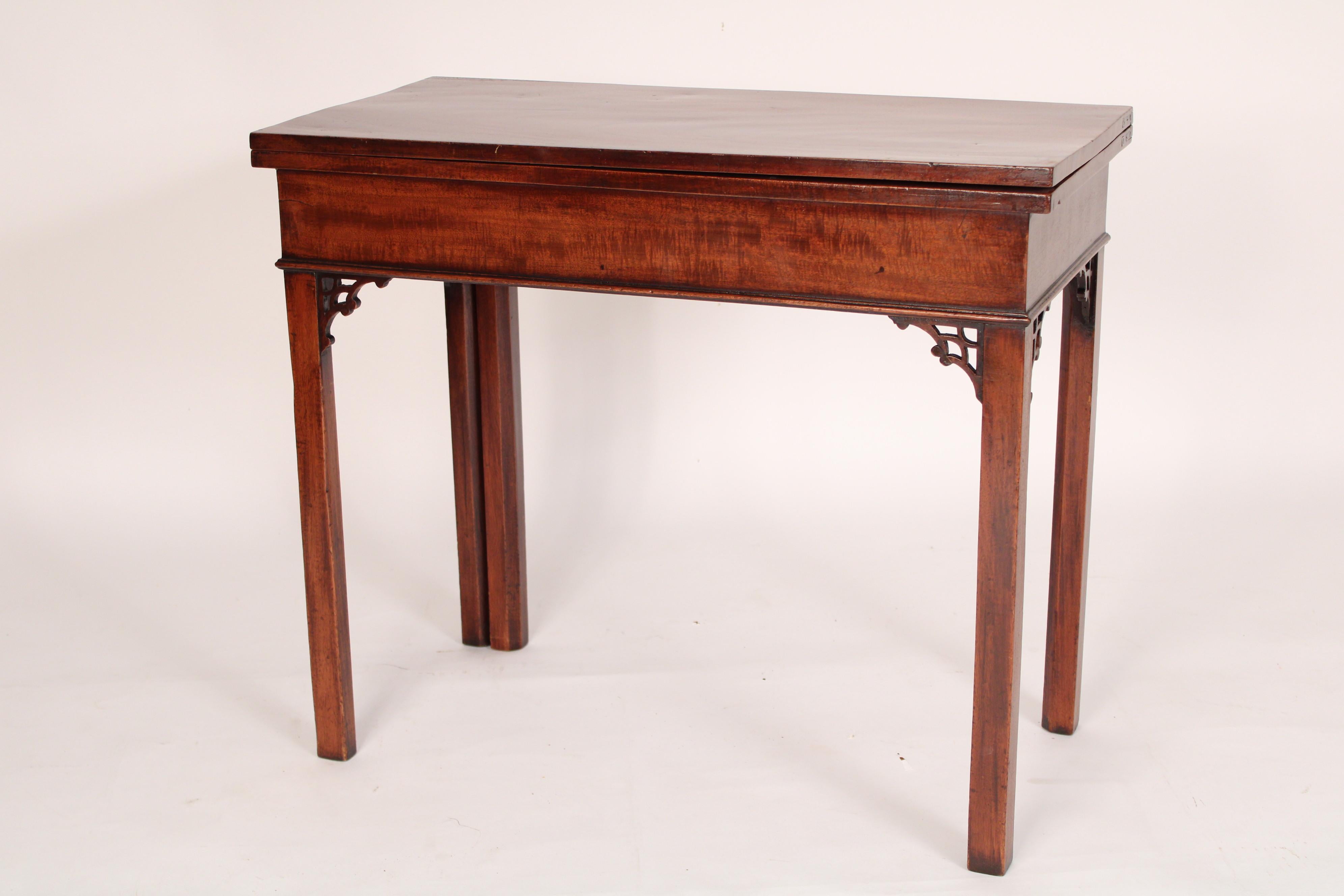 George II Chinese Chippendale Style Mahogany Games Table
