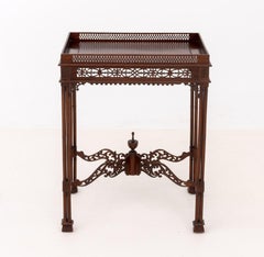 Chinese Chippendale Style Mahogany Silver Table