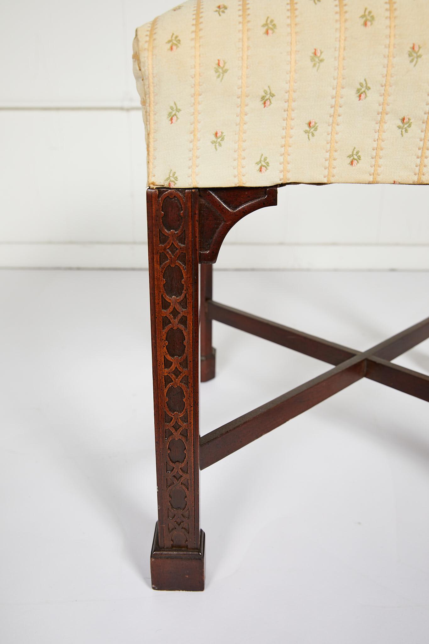 Chinese Chippendale Style Mahogany Stool 3