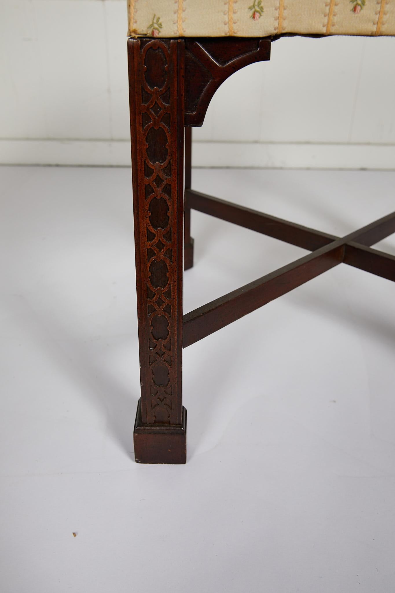 Chinese Chippendale Style Mahogany Stool 2