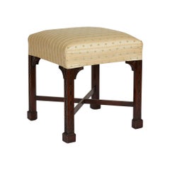 Chinese Chippendale Style Mahogany Stool