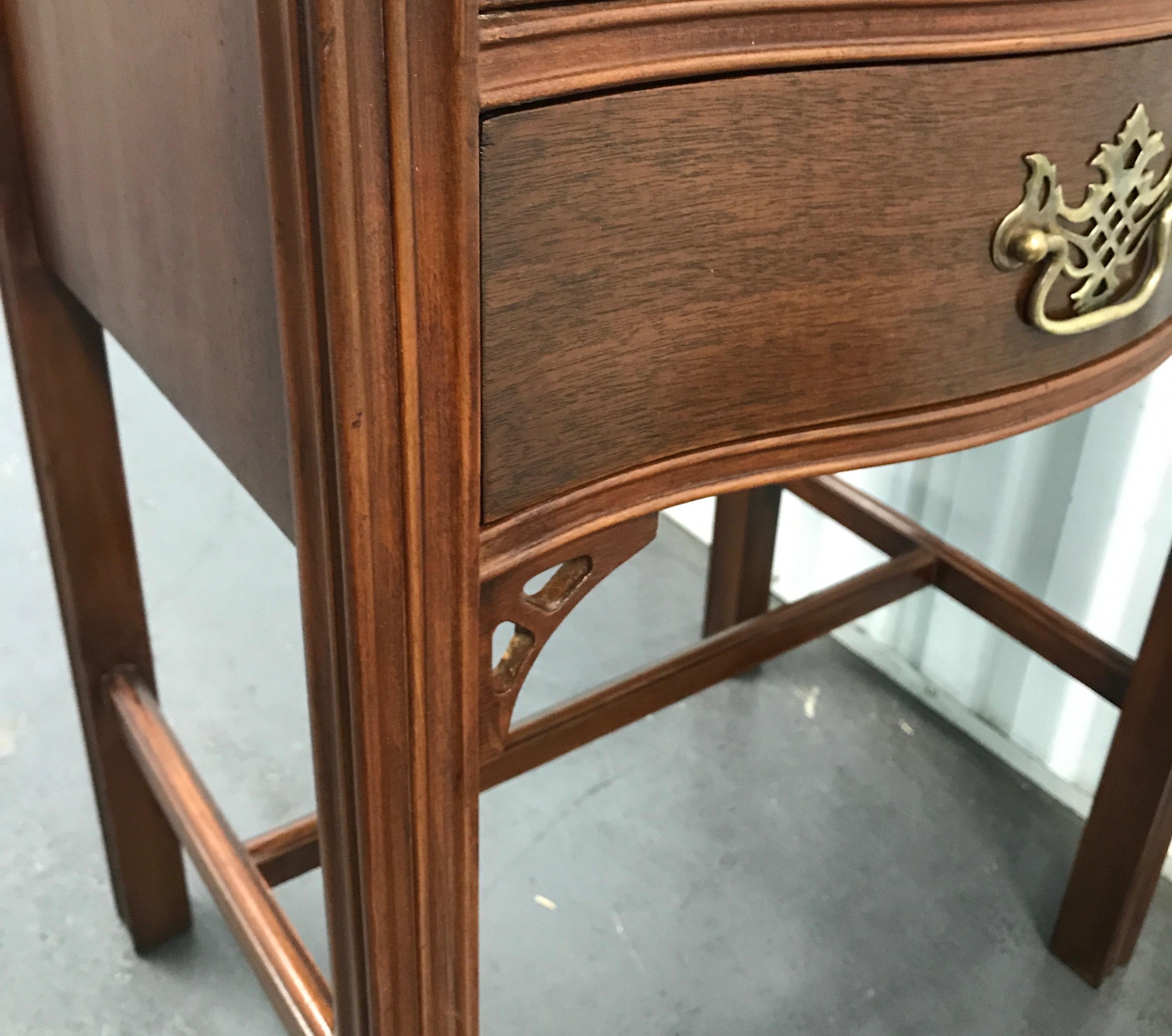 American Chinese Chippendale Style Nightstand or Side Table