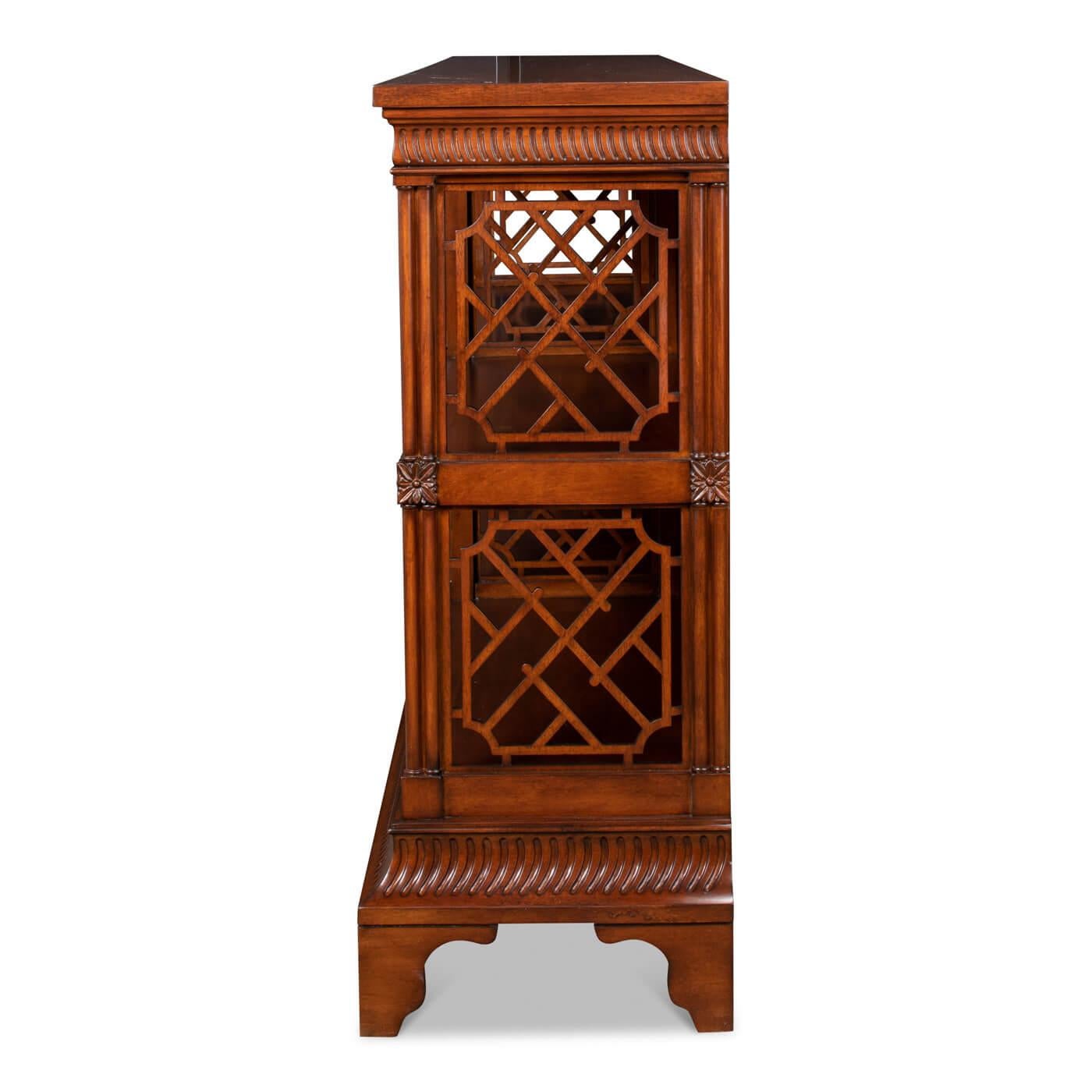 Chinese Chippendale Style Open Bookcase In New Condition For Sale In Westwood, NJ