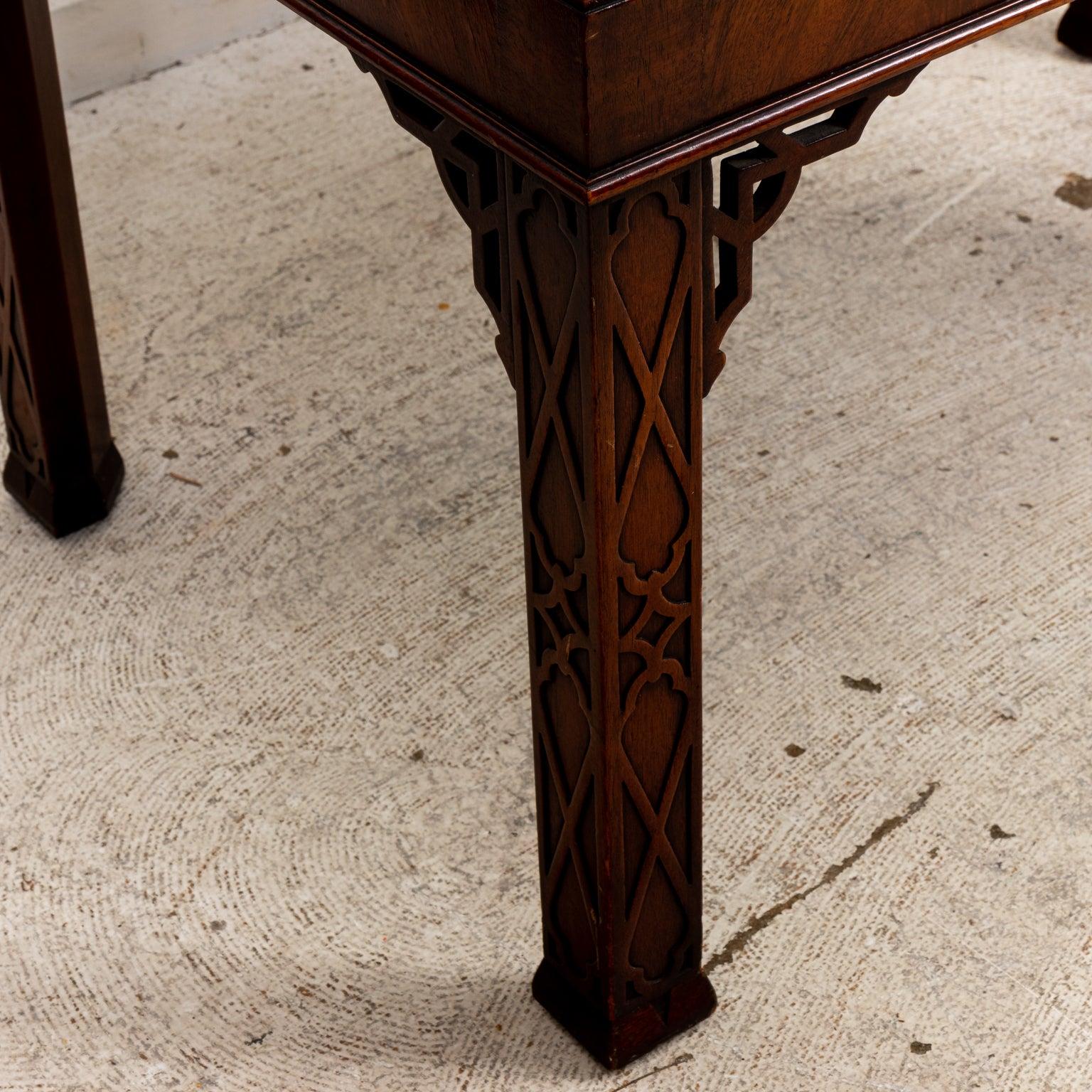 Wood Chinese Chippendale Style Reversible Butlers Tray Table For Sale
