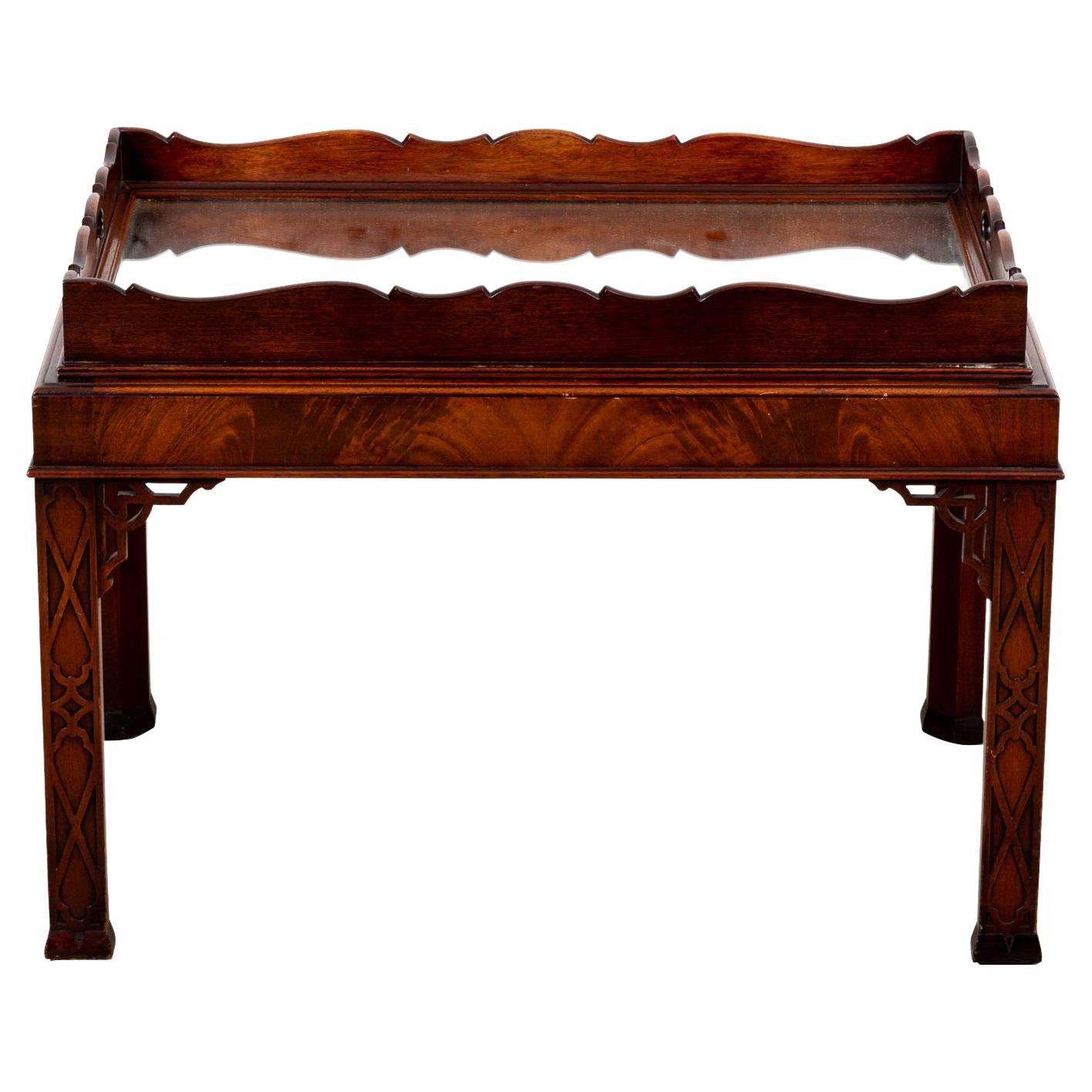 Chinese Chippendale Style Reversible Butlers Tray Table