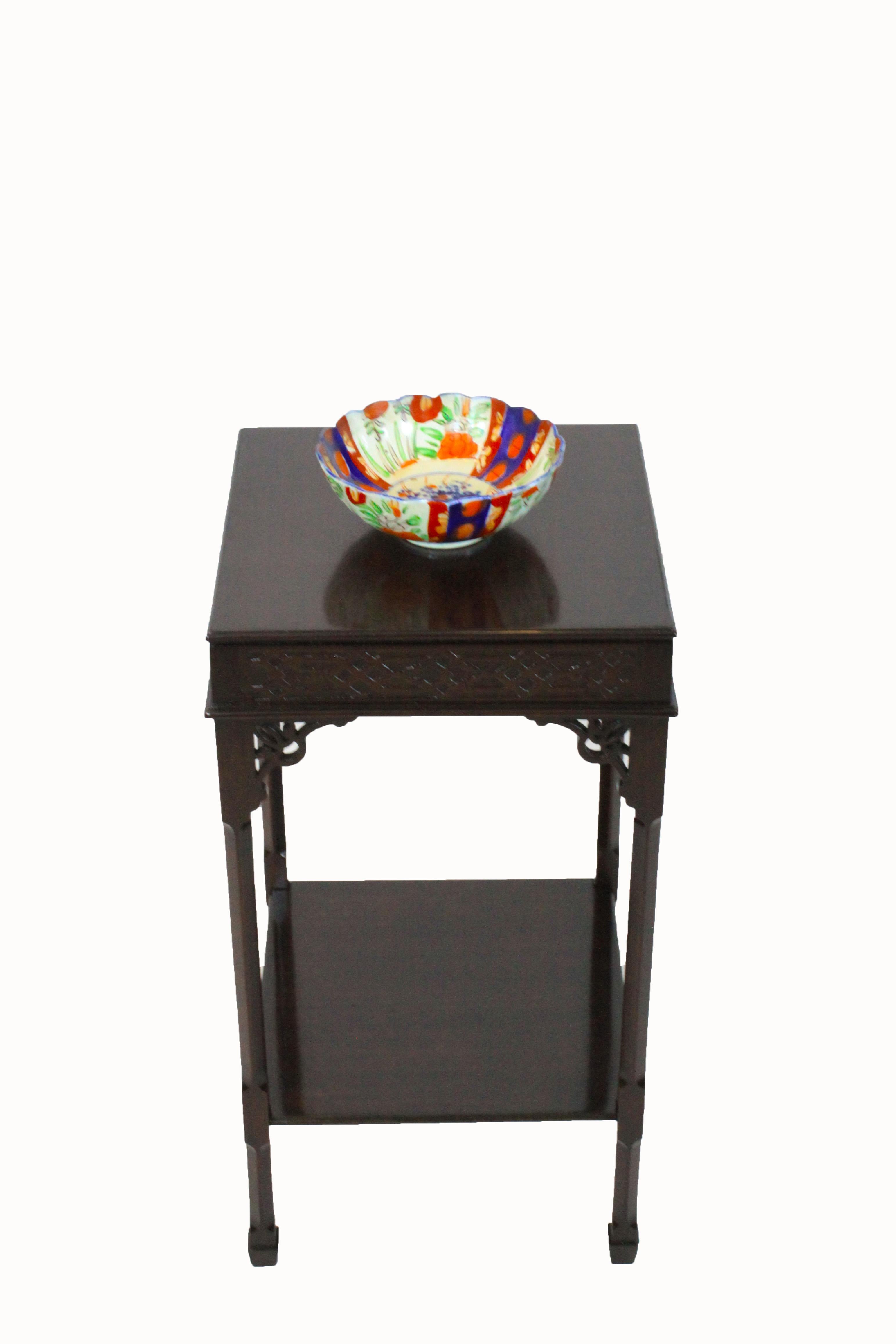 British Chinese Chippendale Style Side Table