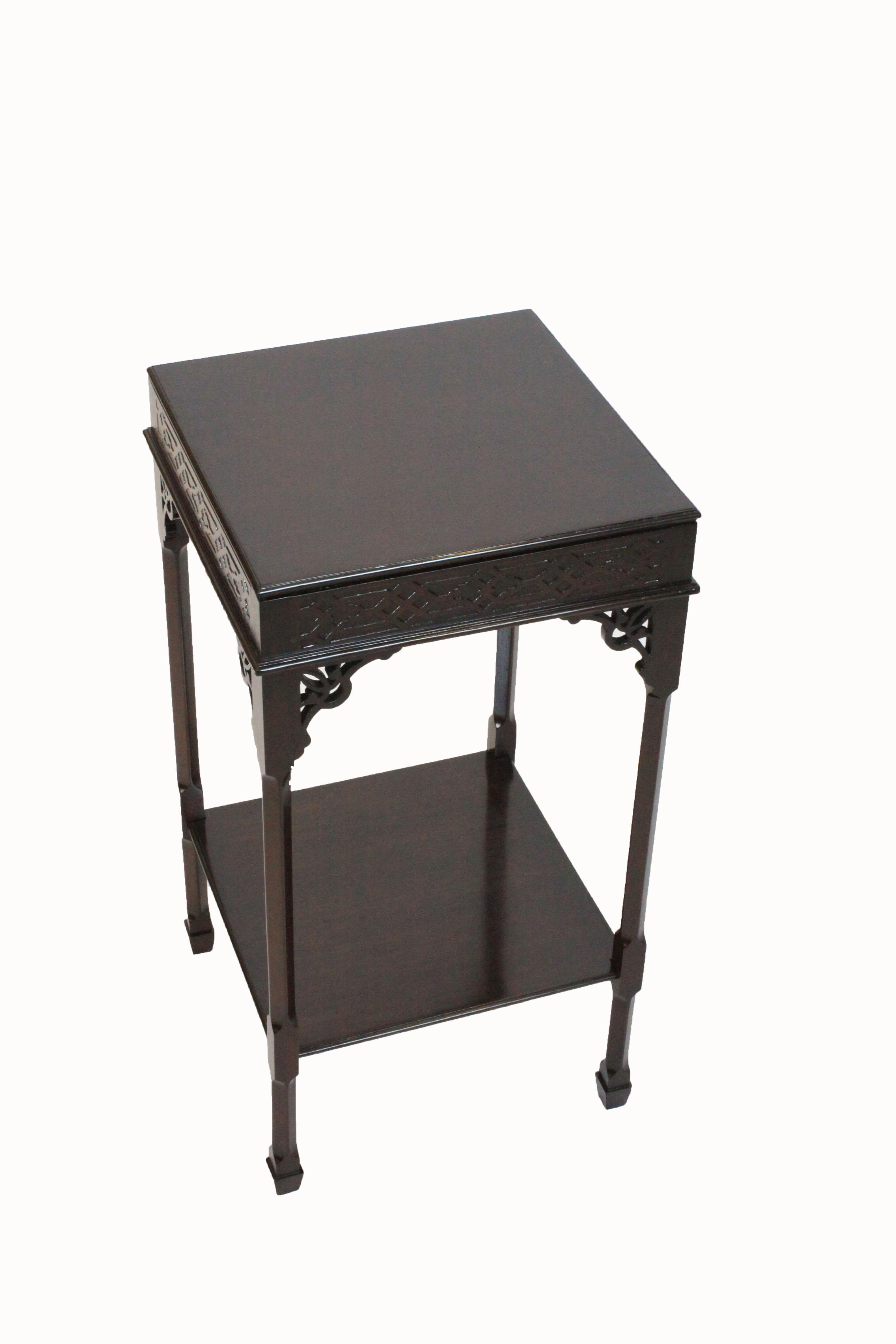 Contemporary Chinese Chippendale Style Side Table For Sale