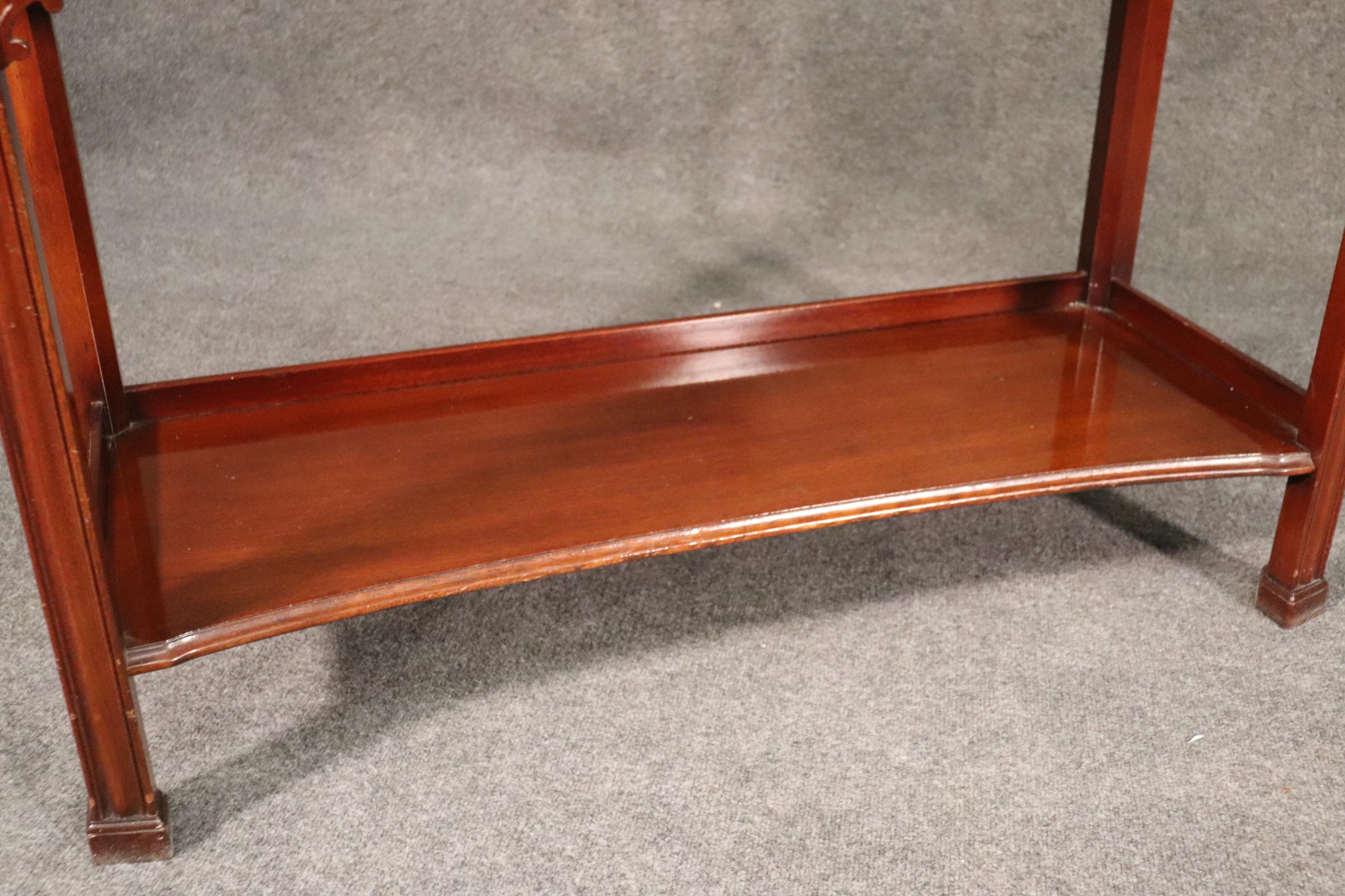 Chinese Chippendale Style Solid Mahogany Hickory Chair Console Table 8