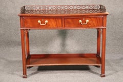 Chinese Chippendale Style Solid Mahogany Hickory Chair Console Table