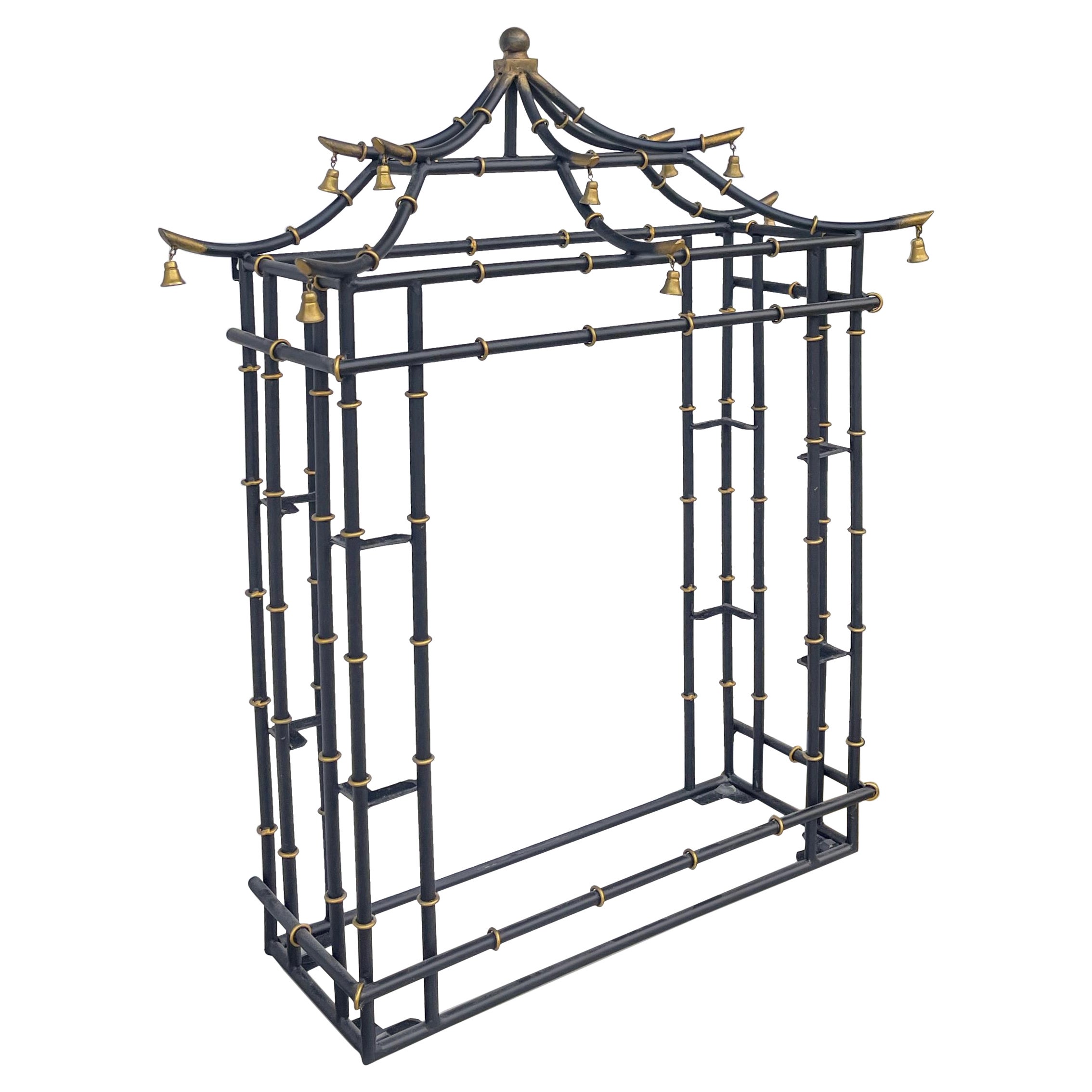Chinese Chippendale Style Tole Pagoda Wall Shelf