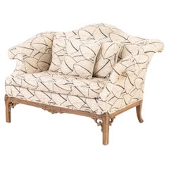 Chinese Chippendale Style Upholstered Settee