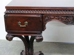 Prince of Wales Plume Base Chinese Chippendale Ladies Mahogany Vanity