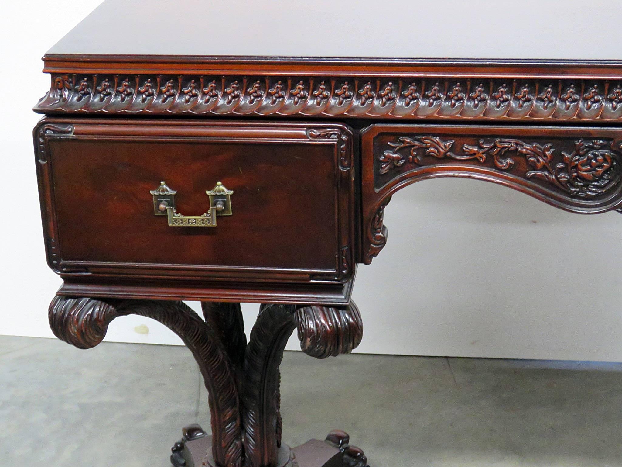 Chinese Chippendale style vanity with chair. Chair measures: 36