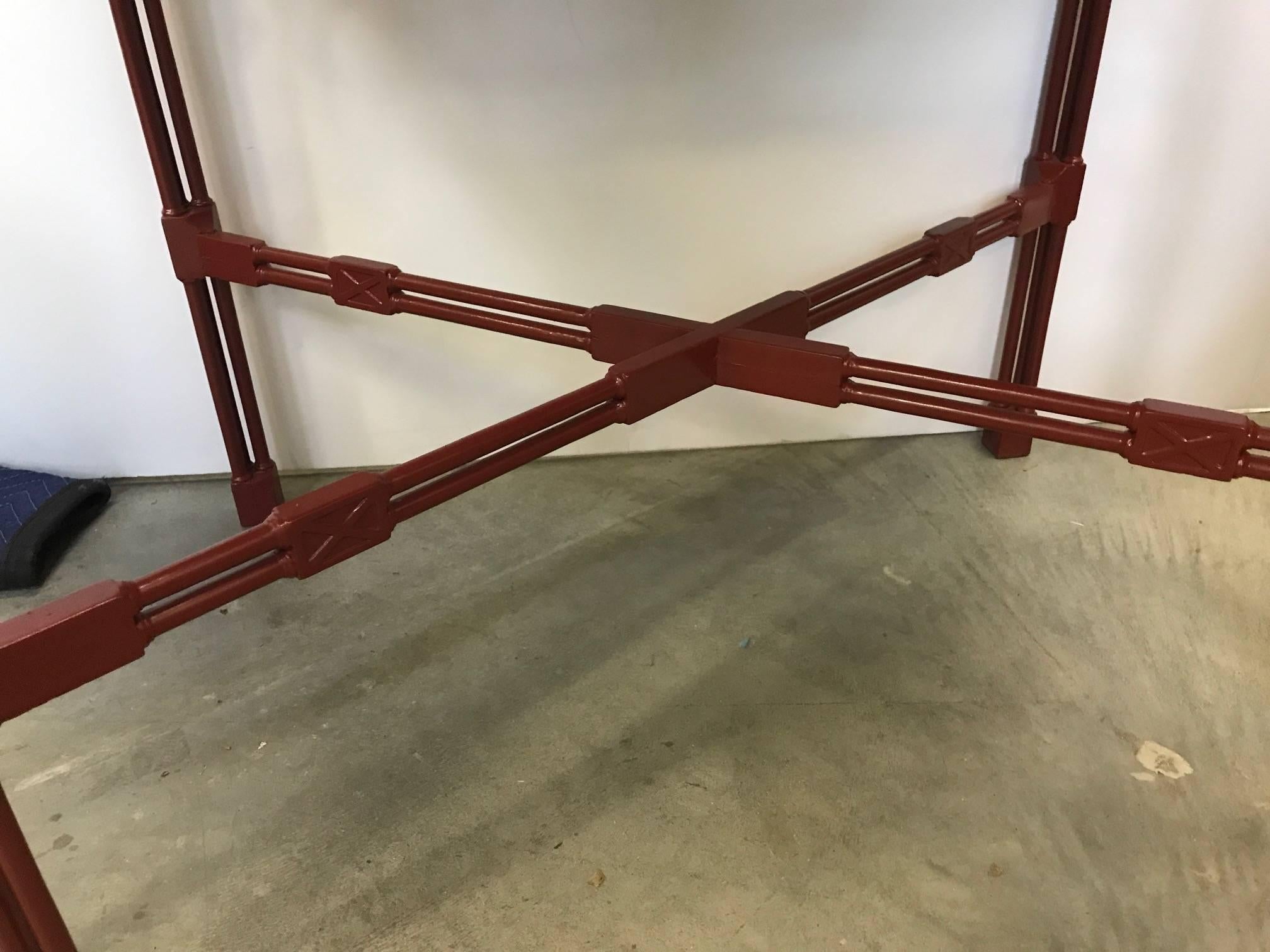 20th Century Chinese Chippendale Tea Table in Cinnabar Red