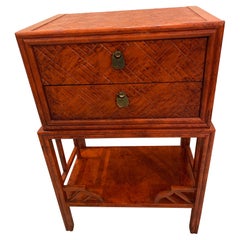 Chinese Chippendale Two Drawer Side Table