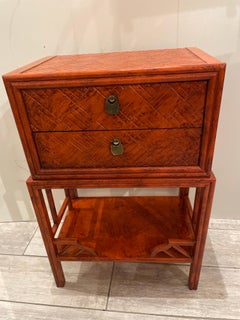 Chinese Chippendale Two Drawer Side Table