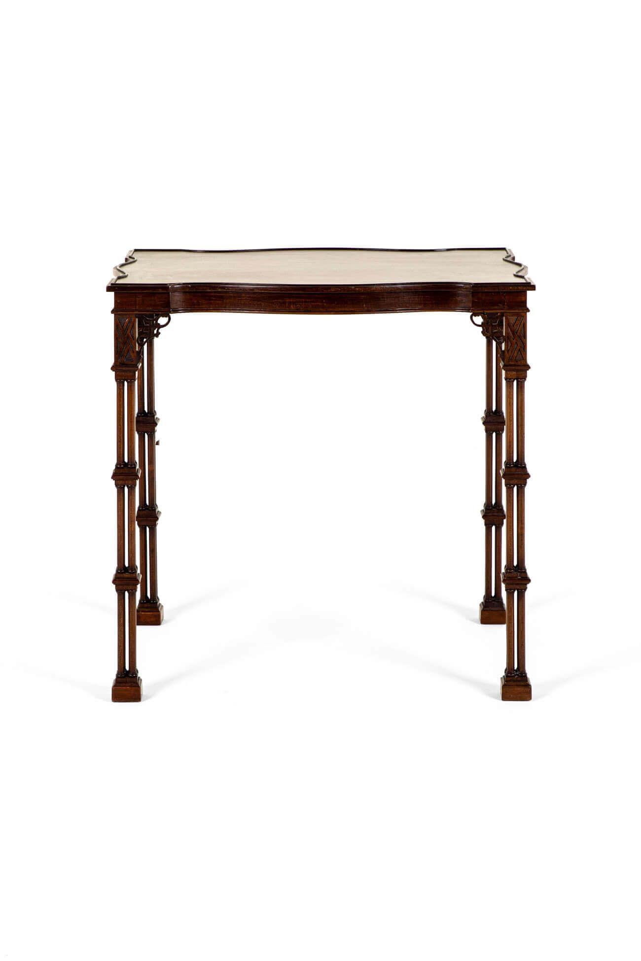 British Chinese Chippendale Victorian Silver Table For Sale