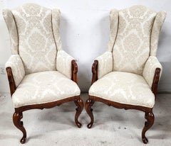 Chinese Chippendale Wingback Armchairs