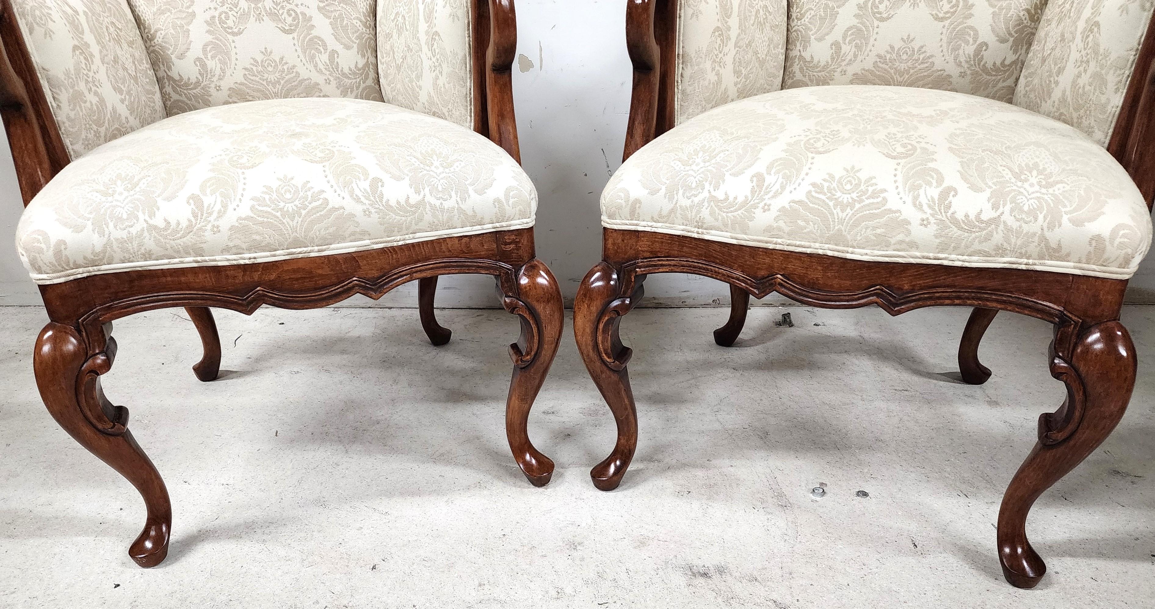 Chinese Chippendale Wingback Armchairs For Sale 1