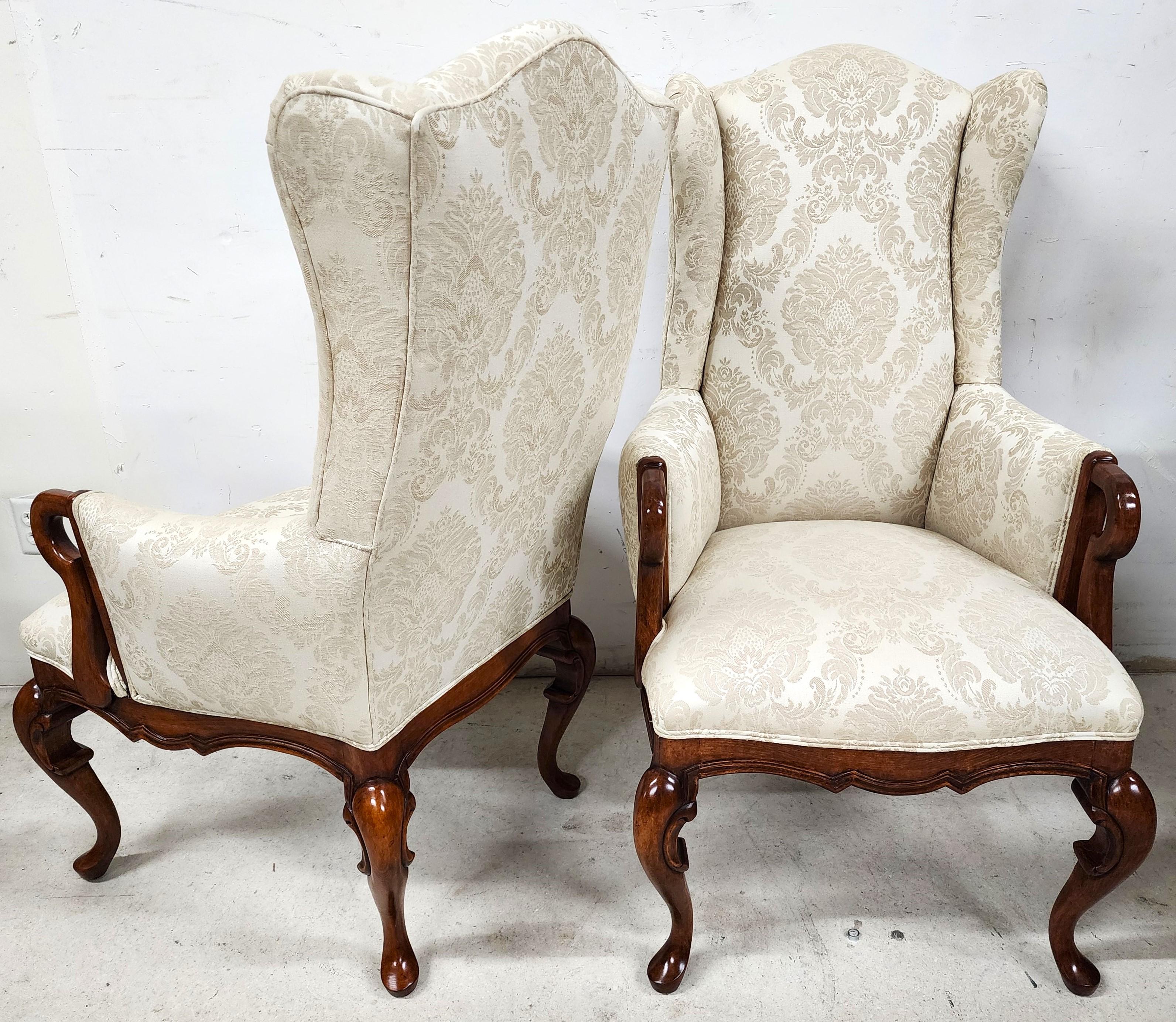 Chinese Chippendale Wingback Armchairs For Sale 3
