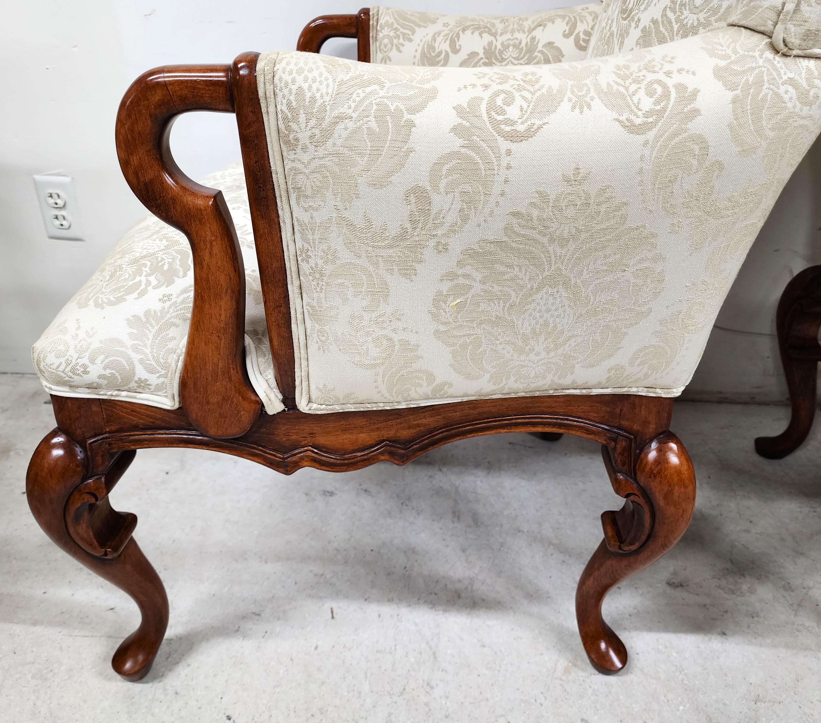 Chinese Chippendale Wingback Armchairs For Sale 4